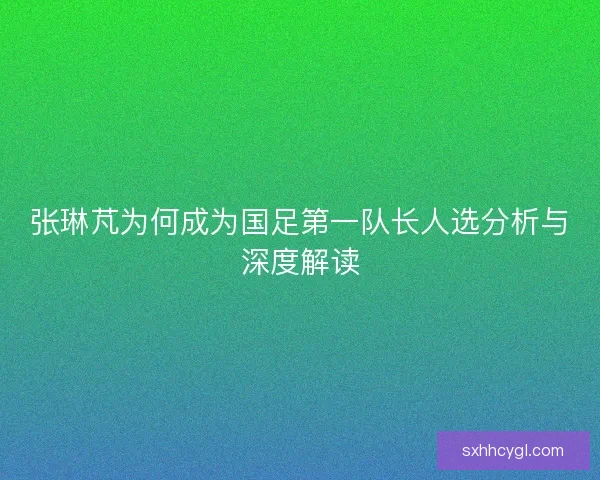 张琳芃为何成为国足第一队长人选分析与深度解读