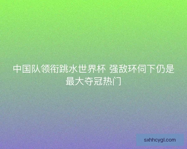 中国队领衔跳水世界杯 强敌环伺下仍是最大夺冠热门