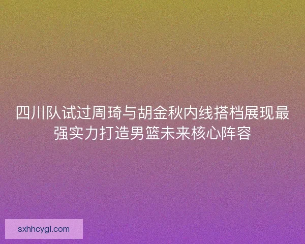 四川队试过周琦与胡金秋内线搭档展现最强实力打造男篮未来核心阵容