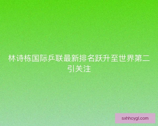 林诗栋国际乒联最新排名跃升至世界第二引关注